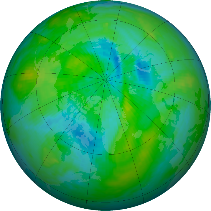 Arctic ozone map for 13 September 1987